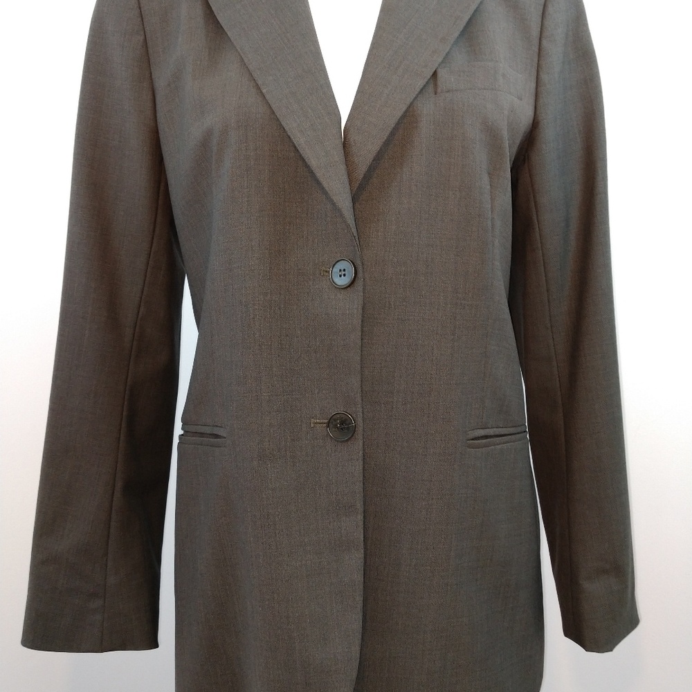 Theory Grey Wool Blend Career Blazer Size 12